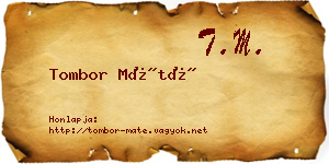 Tombor Máté névjegykártya